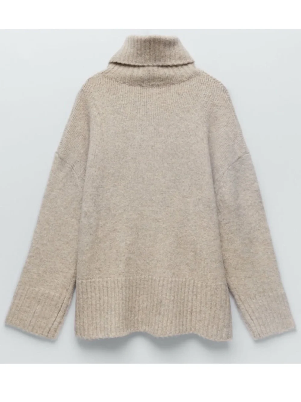 Zara Oversized Turtleneck Sweater Oatmeal
